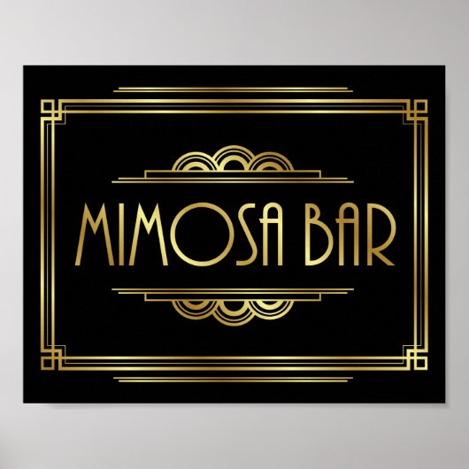 Gatsby Art Deco MIMOSA BAR Sign Print Poster (Vorne)