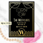 Gatsby Art Deco Pferd Derby Party Black Folieneinladung
