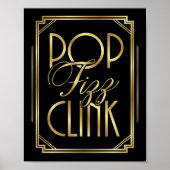 Gatsby Art Deco POP FIZZ CLINK Signatur Poster (Vorne)