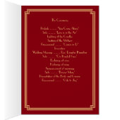 Gatsby Art Deco Red Wedding Program Mitteilungskar (Innen (Rechts))