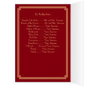 Gatsby Art Deco Red Wedding Program Mitteilungskar (Innen (Links))