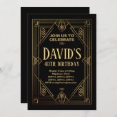 Gatsby, Art Deco, Retro, Vintag, Einladung (Vorne/Hinten)