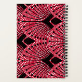 Gatsby Art Deco Schwarz-weiß Peacock Muster Notizblock (Rückseite)