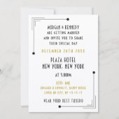 Gatsby Art Deco Style White Tuxedo Wedding Einladung (Rückseite)