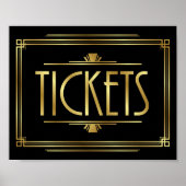 Gatsby Art Deco TICKETS Schild (Vorne)