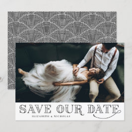Gatsby Art Deco Typografie Black Save the Date