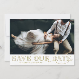 Gatsby Art Deco Typografie Gold Save the Date