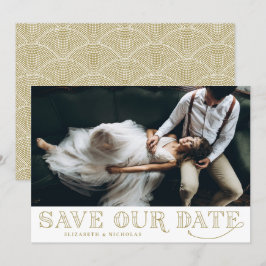 Gatsby Art Deco Typografie Gold Save the Date