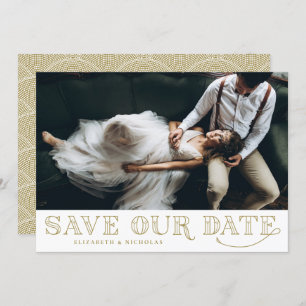 Gatsby Art Deco Typografie Gold Save the Date