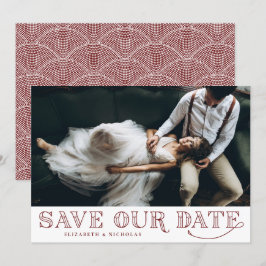 Gatsby Art Deco Typografie Red Save the Date