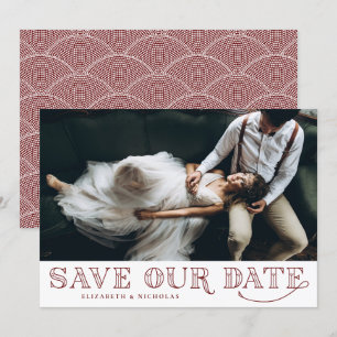 Gatsby Art Deco Typografie Red Save the Date