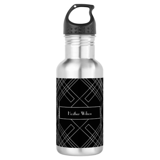 Gatsby Art Deco Wasserflasche mit Namen aus den 20 (Vorderseite)