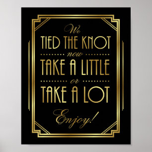 Gatsby Art Deco WEDD LECKEREIEN signieren Poster