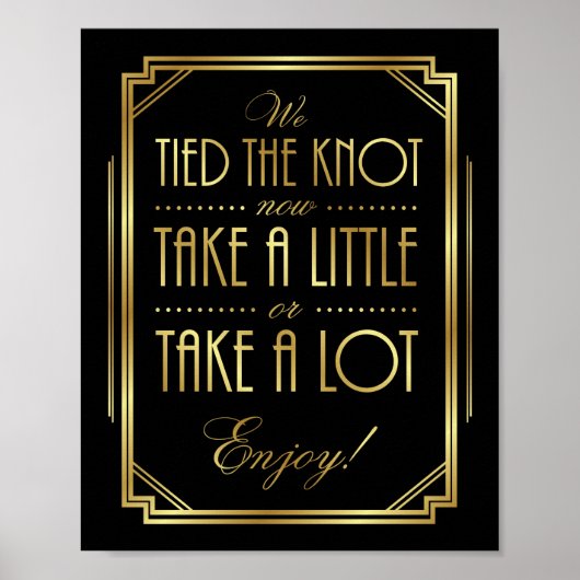 Gatsby Art Deco WEDD LECKEREIEN signieren Poster (Vorne)