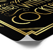 Gatsby Art Deco Wedding Sign Print COCKTAIL Zitat Poster (Ecke)