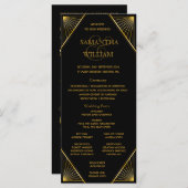 Gatsby Art Deco Wedding Timeline Programm (Vorne/Hinten)