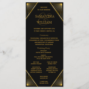 Gatsby Art Deco Wedding Timeline Programm