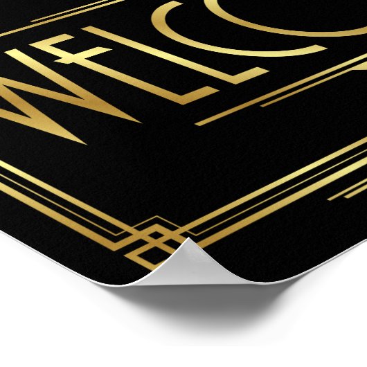 Gatsby Art Deco WELCOME Signature Poster (Ecke)