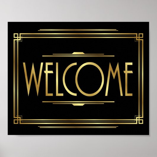 Gatsby Art Deco WELCOME Signature Poster (Vorne)