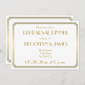 Gatsby Art Deco White Wedding Probe lädt Einladung (Vorne/Hinten)