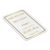 Gatsby Art Deco White Wedding Save the Date Magnet (Rechte Seite)