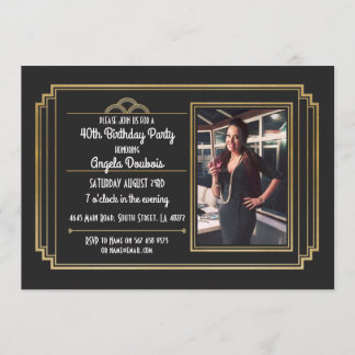 Gatsby Birthday Party 1920er Roaring Gold Einladun Einladung