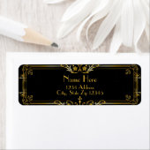 Gatsby Black and Gold Address Label (Insitu)