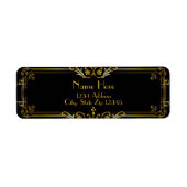 Gatsby Black and Gold Address Label (Vorne)