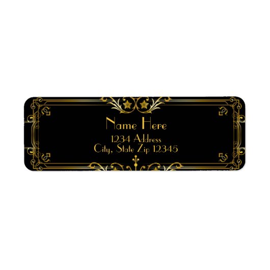 Gatsby Black and Gold Address Label (Vorne)
