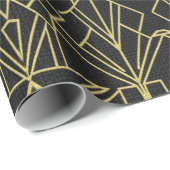 Gatsby Black & Gold Art Deco Geschenkpapier (Rolleneckpunkt)
