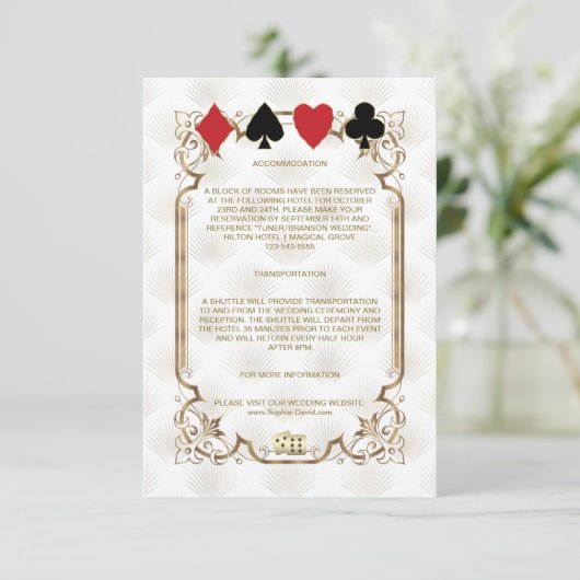 Gatsby Casino Las Vegas Poker Unterkunft Begleitkarte (Stehend Vorderseite)