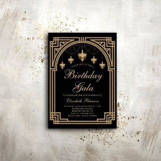 Gatsby Deko Roaring 20er Kronleuchter Gold zum Geb Einladung
