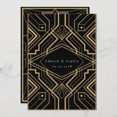 Gatsby Effect Wedding Save the Date Einladung (Vorne/Hinten)