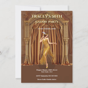 Gatsby-Einladung zum 50. Geburtstag in den 1920er  Einladung