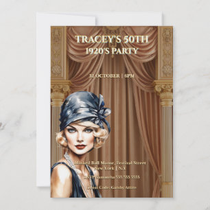 Gatsby-Einladung zum 50. Geburtstag in den 1920er  Einladung