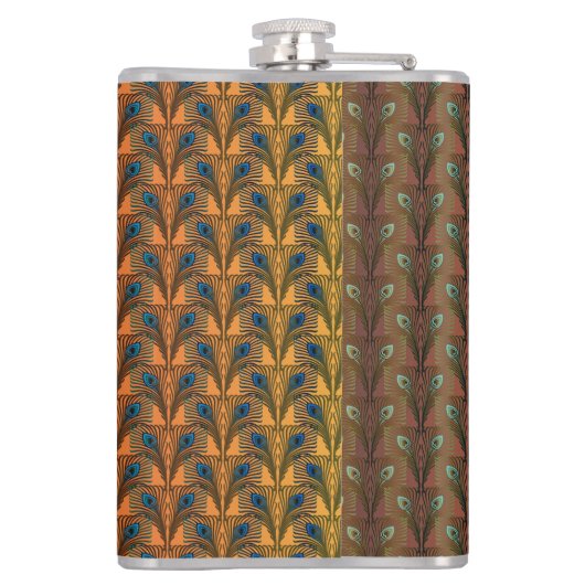 Gatsby Feathers Art Deko Design Flachmann (Rückseite)