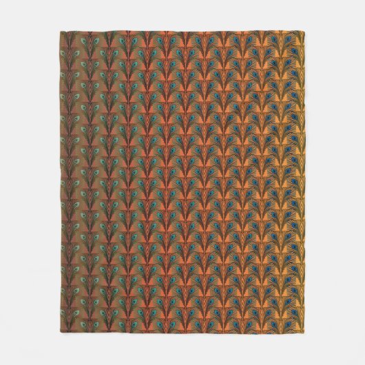 Gatsby Feathers Art Deko Design Fleecedecke (Vorderseite)