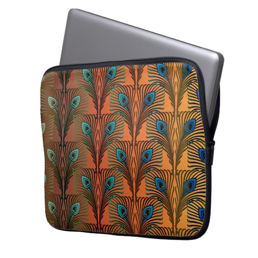 Gatsby Feathers Art Deko Design Laptopschutzhülle (Vorderseite Links)