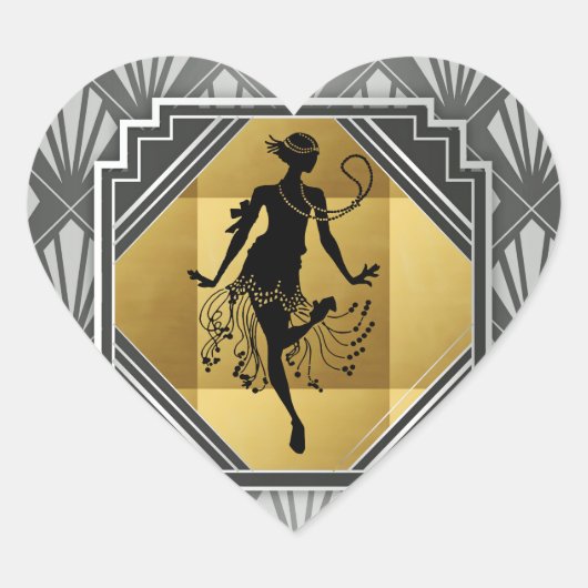 Gatsby Flapper Art Deco Stickers (Vorderseite)
