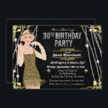 Gatsby Flapper Girl 30. Geburtstagseinladung Einladung<br><div class="desc">Feiern Sie wie in den zwanziger Jahren mit unserer fabelhaften,  von Gatsby inspiriert Einladung. Ob Sie einen Junggeselinnen-Abschied oder eine Geburtstagsfeier planen,  bringen Sie Ihre Veranstaltung in die Zeit der Kunst-Déco-Zeit zurück und erleben Sie das großartige Leben.</div>