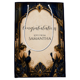 Gatsby Flapper Mädchen Art Deco Hochzeitsgeschenkt Mittlere Geschenktüte