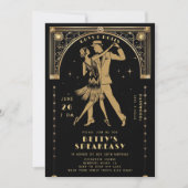 Gatsby Flapper Speakeasy Roaring 20er Deko Birthda Einladung (Vorderseite)