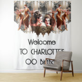 Gatsby-Flapper-Tänzer in der metallischen Kulisse  Wandteppich (Beispiel)