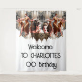 Gatsby-Flapper-Tänzer in der metallischen Kulisse  Wandteppich (Vorderseite)