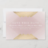 Gatsby Foil Save the Date in Gold Pink geometrisch Ankündigung (Vorderseite)