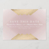 Gatsby Foil Save the Date in Gold Pink geometrisch Ankündigung (Vorderseite)