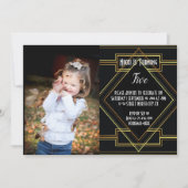 Gatsby Foto Birthday Party Einladung (Vorderseite)