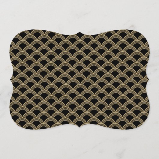 Gatsby Gastgeschenk Hochzeit Sign für Black & Gold Einladung (Rückseite)