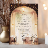 Gatsby Glamour Archway Watercolor Wedding Einladung