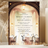 Gatsby Glamour Archway Watercolor Wedding Einladung